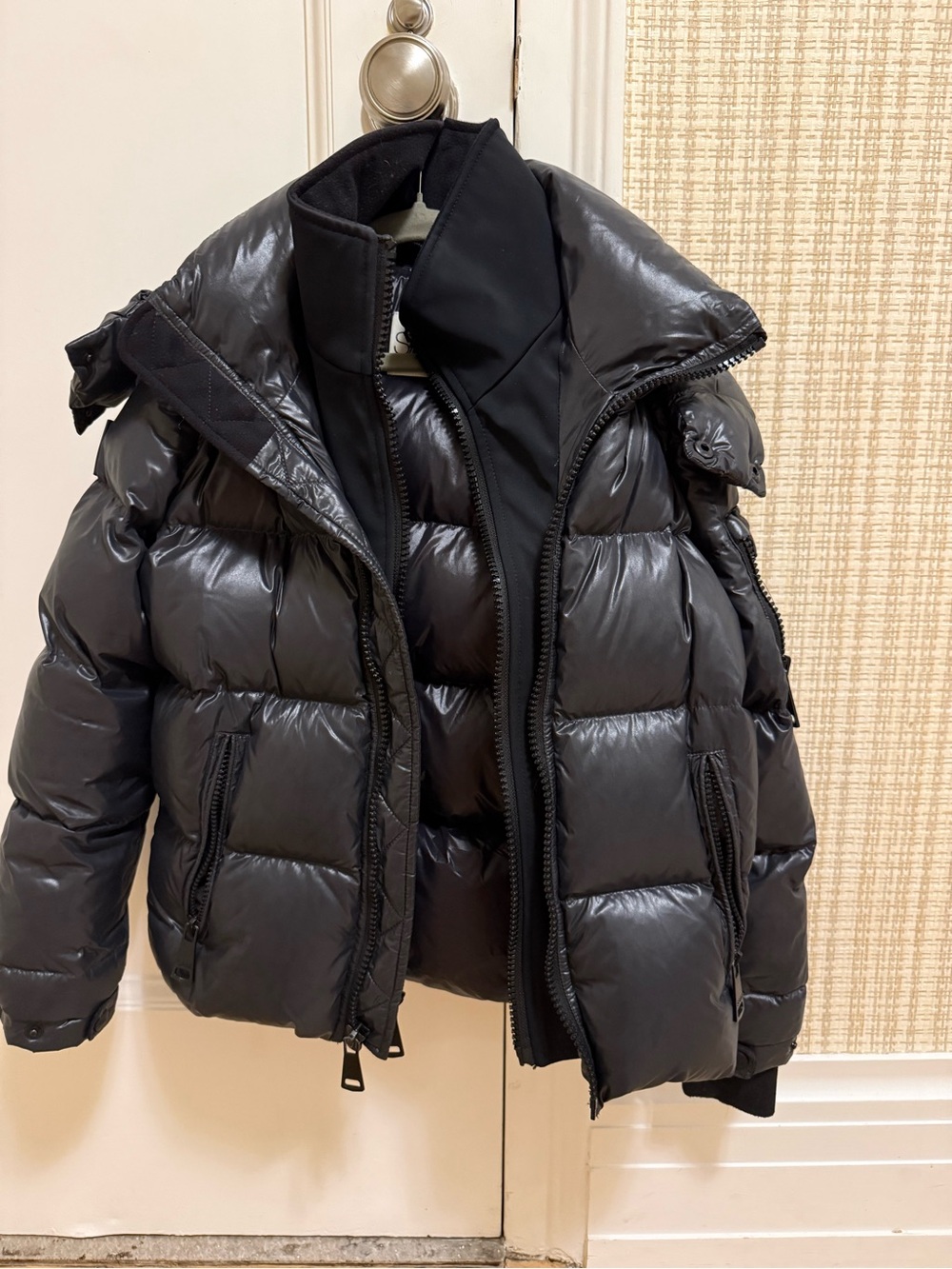 SAM. Shiny Black Quilted Puffer Jacket